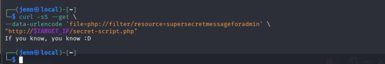 The included resource responding with the message If you know you know